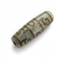 Koraliki Dzi Naturalny Agat, 3 Oczka, Owalne, Termobarwione, 28.5-32x10-12.5mm, Otwór 1.5-3mm, 1szt (13WB31314)