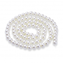 Перли Намистини Скляні Глянцеві Круглі, Слонова Кістка, 10мм, Отвір 1мм, близько 75шт/75см/нитка, (14WB7115)