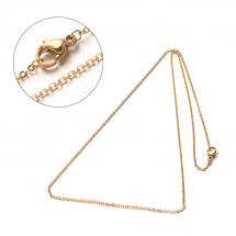 Намисто Ланцюжок з Нержавіючої Сталі Плетіння Якірне з Застібкою Карабін-Лобстер, Золото, 50см, Ланка 2x1.5x0.2мм, (13WB24056)