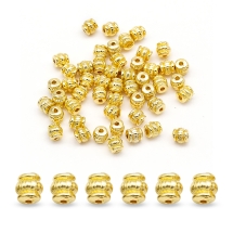 Намистини-Роздільники Металеві, Бочка, Колір: Золото, Розмір: 5х5х5мм, Отвір 1.5мм, (2WB27641)
