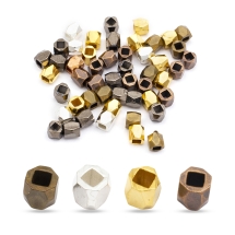 Намистини-Роздільники, Латунь, Грановані, Бочонок, Колір: Мікс, 3х3мм, Отвір 1.5мм, (2WB27745)