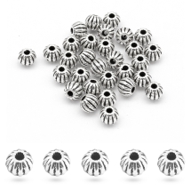 Намистини-Роздільники, Сплав, Круглі, Колір: Античне Срібло, Діаметр 7мм, Отвір 1мм, (2WB27753)