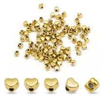 Намистини-Розділювачі Серце зі Сплаву, Античне Золото, 3.5х4х3мм, Отвір 1.5мм, (2WB28694)