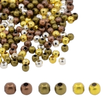 Намистини-Роздільники, Залізо, Круглі, Мікс, 4мм, Отвір 1.5мм, близько 475шт/50г, (13WB26610)