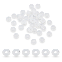 Намистини-розділювачі, Синтетична Гума, Пончик, Колір: Безбарвний, Розмір: 6х2мм, Отвір 2.5мм (13WB26624)