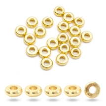 Koraliki Dystansowe, Dysk, Mosiądz, Pozłacany 18K, 4x1.6mm, 20szt (13WB26635)