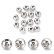 Намистини-Розділювачі Нержавіюча Сталь Круглі, 8x6.5мм, Отвір 2.5мм, (13WB26637)
