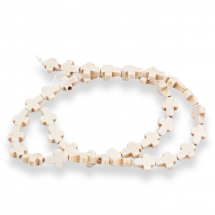 Koraliki Syntetyczne Turkusowe, Krzyż, Beżowe, 10x8x3mm, około 36szt/36cm/nić (13WB31394)