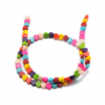 Koraliki Syntetyczne Turkus Serca, Mix, 5x6x3mm, Otwór 1mm, około 75szt/38cm/nić (13WB31397)