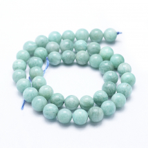 Koraliki Naturalny Amazonit Okrągły, 9mm, Otwór 0.8mm, około 41szt/38cm/nić (13WB31401)