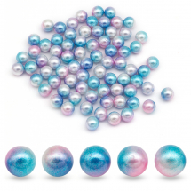 Kulki Koraliki Akrylowe Perłowe, Gradient Tęczowe Syrenka, Ciemnoniebieskie, 8mm, bez Otworu, około 75szt/20g (13WB31413)