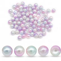 Kulki Koraliki Akrylowe Perłowe, Syrenka Tęczowe Gradient, Różowe, 8mm, bez Otworu, około 75szt/20g (13WB31414)