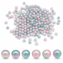 Kulki Koraliki Akrylowe Perłowe, Syrenka Tęczowe Gradient, Niebieskie, 6mm, bez Otworu, około 180szt/20g (13WB31415)