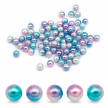 Kulki Koraliki Akrylowe Perłowe, Gradient Tęczowe Syrenka, Niebieskie, 8mm, bez Otworu, około 75szt/20g (13WB31416)