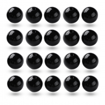 Koraliki Akrylowe Okrągłe Kulki, Czarny, 16x15mm, 20szt (13WB31505)