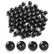 Koraliki Akrylowe Okrągłe Kulki, Czarny, 12x11mm, Otwór 1.8mm, około 55szt/50g (13WB31506)