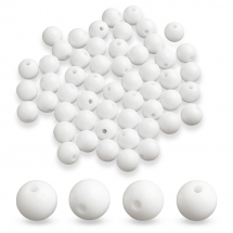 Koraliki Akrylowe Okrągłe Kulki, Białe, 12x11mm, 55szt/50g (13WB31508)
