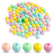 Koraliki Akrylowe Okrągłe, Mix, 12x11mm, Otwór 1.8mm, około 100szt/100g (13WB31531)