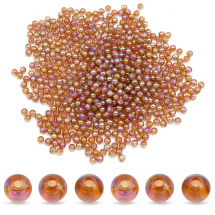 Koraliki Akrylowe Ekologiczne Przezroczyste Okrągłe, Kolor AB Cegła, 4mm, 820szt/25g (13WB31532)