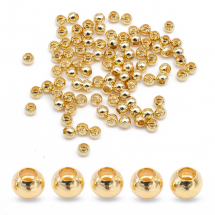 Намистини-розділювачі Латунь Круглі, Позолото 18К, 2.5мм, Отвір 0.5мм, (13WB31535)