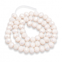 Koraliki Szklane Fasetowane, Rondelle, Perłowa Powłoka Galwaniczna, Mglista Róża, 8x6mm, około 60szt/38cm (13WB31580)