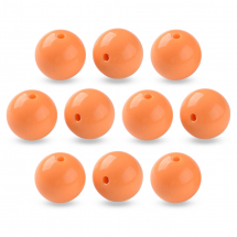 Koraliki Akrylowe Okrągłe Kulki, Pomarańczowe, 20x19mm, 10szt (13WB31588)