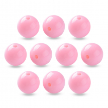 Koraliki Akrylowe Okrągłe Kulki, Różowe, 16x15mm, 20szt (13WB31590)