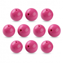 Koraliki Akrylowe Okrągłe Kulki, Kolor Kamelia, 20x19mm, 10szt (13WB31591)