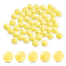 Koraliki Akrylowe Okrągłe Kulki, Żółte, 12x11mm, 55szt/50g (13WB31592)