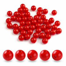 Koraliki Akrylowe Okrągłe Kulki, Kolor Ceglasty, 12x11mm, Otwór 1.8mm, około 55szt/50g (13WB31593)