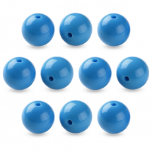 Намистини Акрилові Круглі Непрозорі, Темно-блакитний, 20х19мм, Отвір 3мм, (13WB31595)