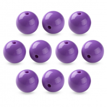 Намистини Акрилові Круглі Непрозорі, Темна Орхідея, 20х19мм, Отвір 3мм, (13WB31596)