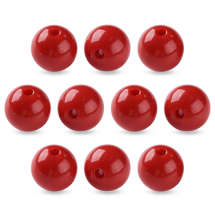 Koraliki Akrylowe Okrągłe Kulki, Kolor Ceglasty, 20x19mm, Otwór 3mm, 10szt (13WB31597)
