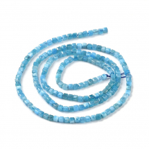 Koraliki Naturalny Apatyt Fasetowany Kostka, 2x2x2mm, Otwór 0.6mm, około 173szt/37cm/nić (13WB31623)