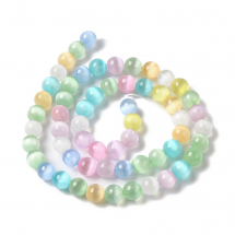 Koraliki Kamień Naturalny Selenit, Klasa A, Kulki, Mix, 6.5mm, 58szt/36cm/sznur (13WB31625)