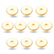 Koraliki Dystansowe, Mosiądz, Dysk, Złoty, 8x1.5mm, 10 szt (13WB31705)