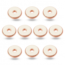 Намистини-Роздільники, Латунь, Диск, Колір: Рожеве Золото, Розмір: 8х1.5мм, Отвір 2мм, (13WB31707)