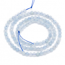 Koraliki Naturalny Akwamaryn, Okrągły, Fasetowane, 3mm, około 125szt/38cm/sznur (13WB31791)