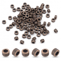 Намистини-Розділювачі Біжутерний Сплав Тибетський стиль Колонка, Мідь, 5х3мм, Отвір 3мм, (13WB31822)