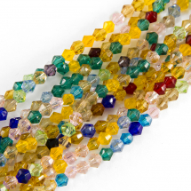 Koraliki Szklane, Fasetowane Bicone, Przezroczyste, Mix, 4mm, około 82szt/33cm, 20 sznurów (13WB31883)