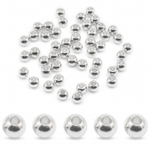 Намистини-Розділювачі Латунь Круглі, Платина, 4х3.5мм, Отвір 1.5мм, (13WB31981)