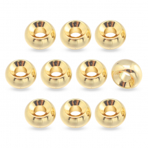 Намистини-Розділювачі Латунні Рондель, Позолота 18К, 5х3мм, Отвір 2мм, (13WB32013)