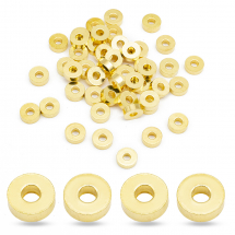 Намистини-Розділювачі Латунні Рондель, Золото, 6х2мм, Отвір 2мм, (13WB32041)