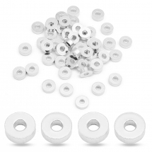 Намистини-Розділювачі Латунні Рондель, Платина, 6х2мм, Отвір 2мм, (13WB32042)