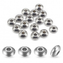Koraliki Dystansowe, Przekładki, Stal Nierdzewna, Rondelle, 6x3mm, 20szt (13WB32047)