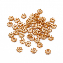 Намистини-Розділювачі Біжутерний Сплав Квітка, Рожеве Золото, 5х1.5мм, Отвір 1мм, 300шт/упак, (13WB32061)