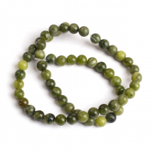 Koraliki Kamień Naturalny Tajwański Nefryt, Kulki, Oliwkowy, 6mm, 57szt/36cm/sznur (13WB32092)