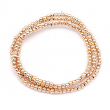 Koraliki Syntetyczny Hematyt, Niemagnetyczne, Okrągłe, Galwanizowany, Różowe Złoto, 2mm, ~190szt/38cm/nić (13WB32098)