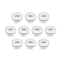 Намистини-Розділювачі Латунні Диск, Стійке Покриття Сріблом, 7х 2мм, Отвір 1.5мм, (13WB17367)