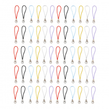 Набір Шнур з Петлею Нейлон і Латунь, для Брелків, мобільних, Прикрас, Мікс, 60мм, Кільце 8мм, 6 кольорів, 60шт/набір (13WB31215)